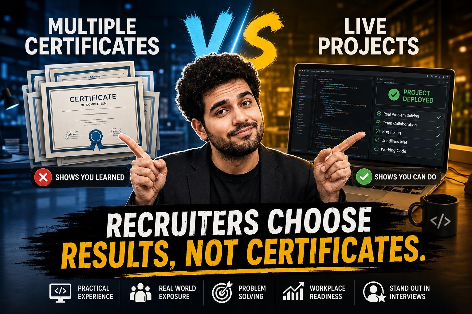 Certificates or Live Projects? What Gets Freshers Hired